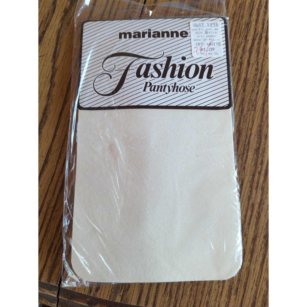 New‎ Vintage Marianne Fashion Pantyhose Size B Off-White